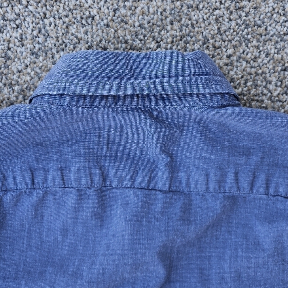 J. Crew Jeans Slim Flex Washed Muted Blue Long Sleeve Button Down Shirt Men's M - Picture 12 of 12